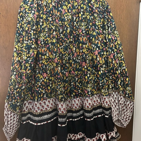 Free People Gardenia Tunic mixed print with metallic sequin trim - Picture 3 of 10